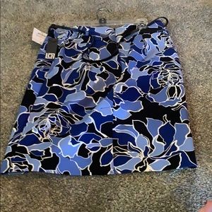 blue navy floral skirt